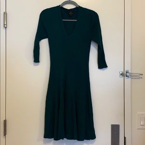 Forest Green flared sweater dress